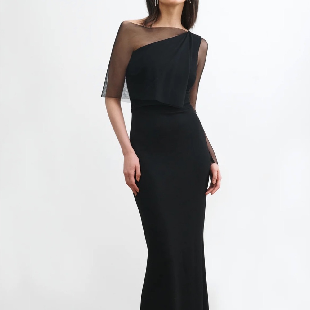 Chic One-Shoulder Black Evening Gown